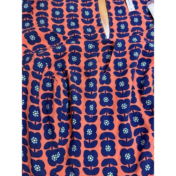 NWT PEPPERBERRY Women’s Geo Floral Front Pocket Super Curvy Dress Coral/Navy 8 - Picture 5 of 10